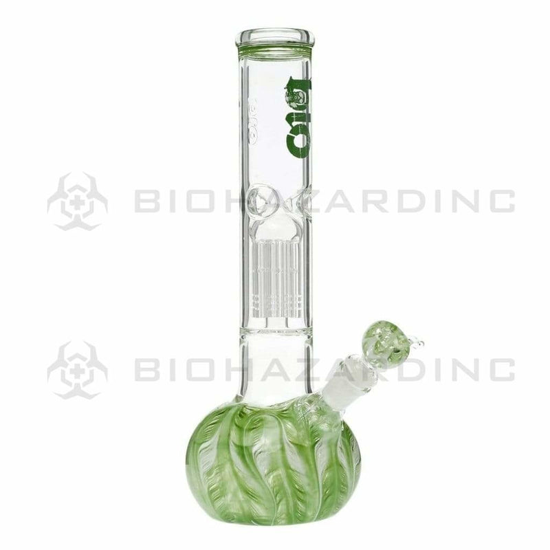 Bio Glass Glass Bong 12" BIO Flat Bubble Water Pipe - Green Rake