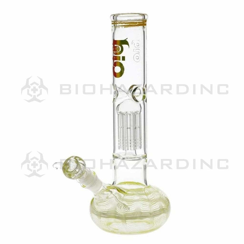 Bio Glass Glass Bong 12" BIO Flat Bubble Water Pipe - Yellow Rake