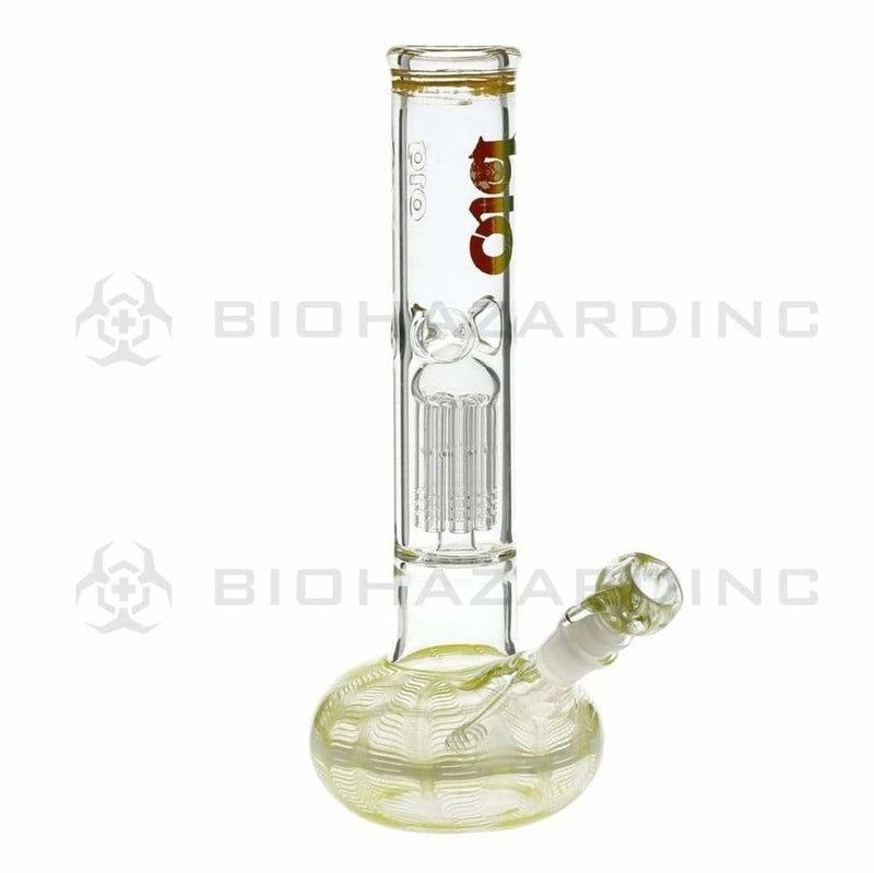 Bio Glass Glass Bong 12" BIO Flat Bubble Water Pipe - Yellow Rake