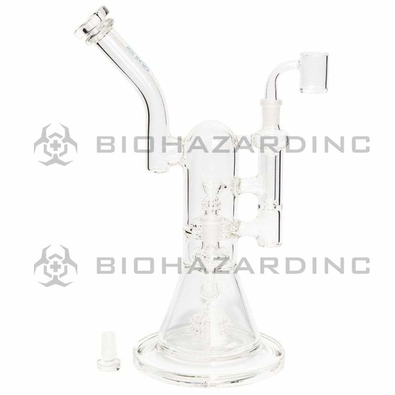 Bio Glass Glass Dab Rig 12" BIO GENESIS Stemless Dab Rig - Blue