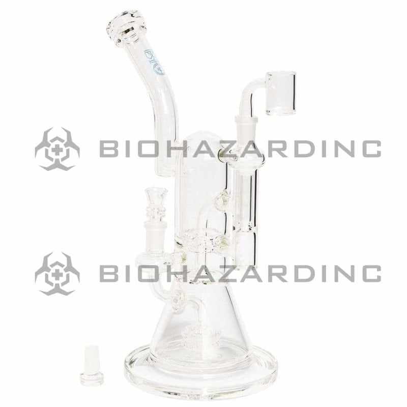 Bio Glass Glass Dab Rig 12" BIO GENESIS Stemless Dab Rig - Blue