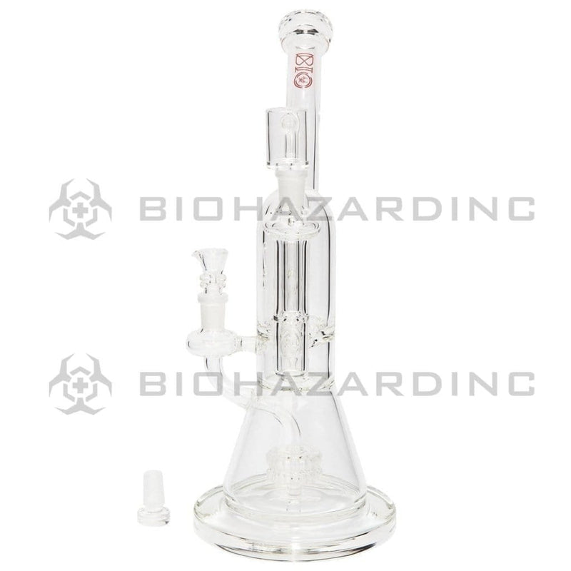 Bio Glass Glass Dab Rig 12" BIO GENESIS Stemless Dab Rig - Red