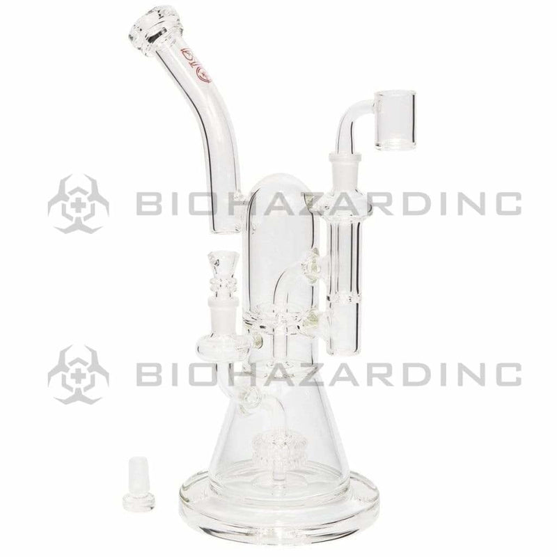 Bio Glass Glass Dab Rig 12" BIO GENESIS Stemless Dab Rig - Red