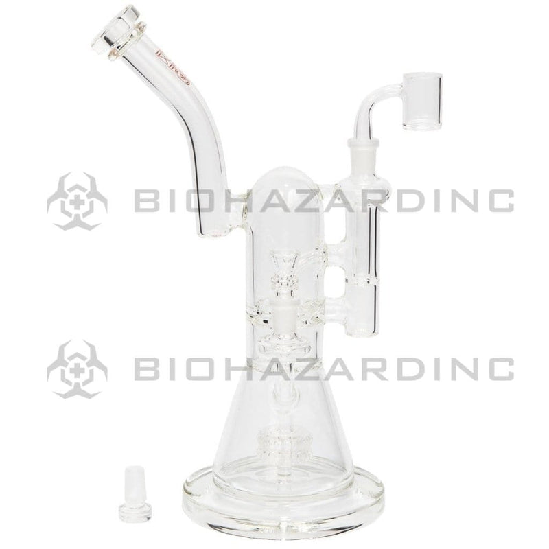 Bio Glass Glass Dab Rig 12" BIO GENESIS Stemless Dab Rig - Red