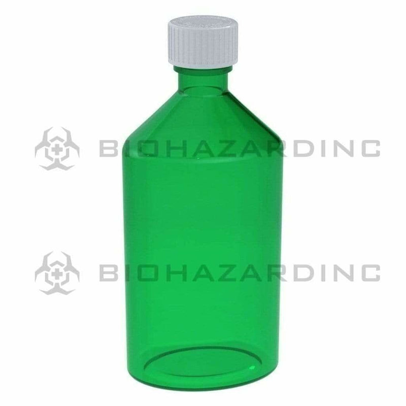 Biohazard Inc Oval Bottles 12 oz Green Oval Bottles- 50 Count