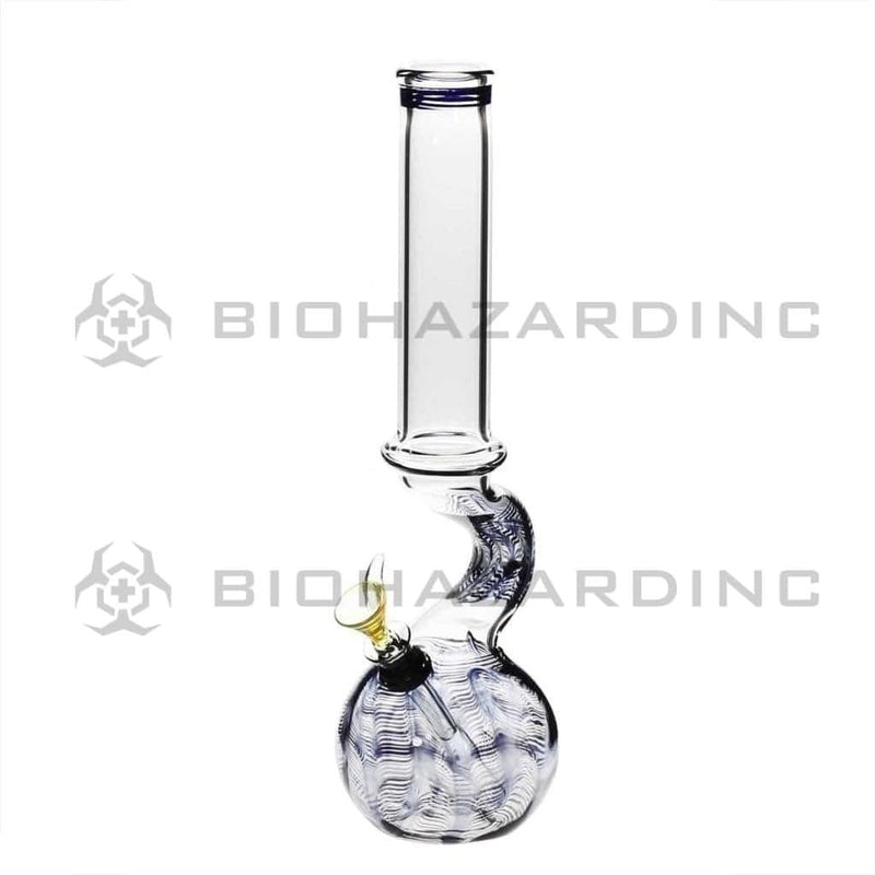 Biohazard Inc Glass Bong 13" 38mm Bend Water Pipe w/ Slide - Black Rake