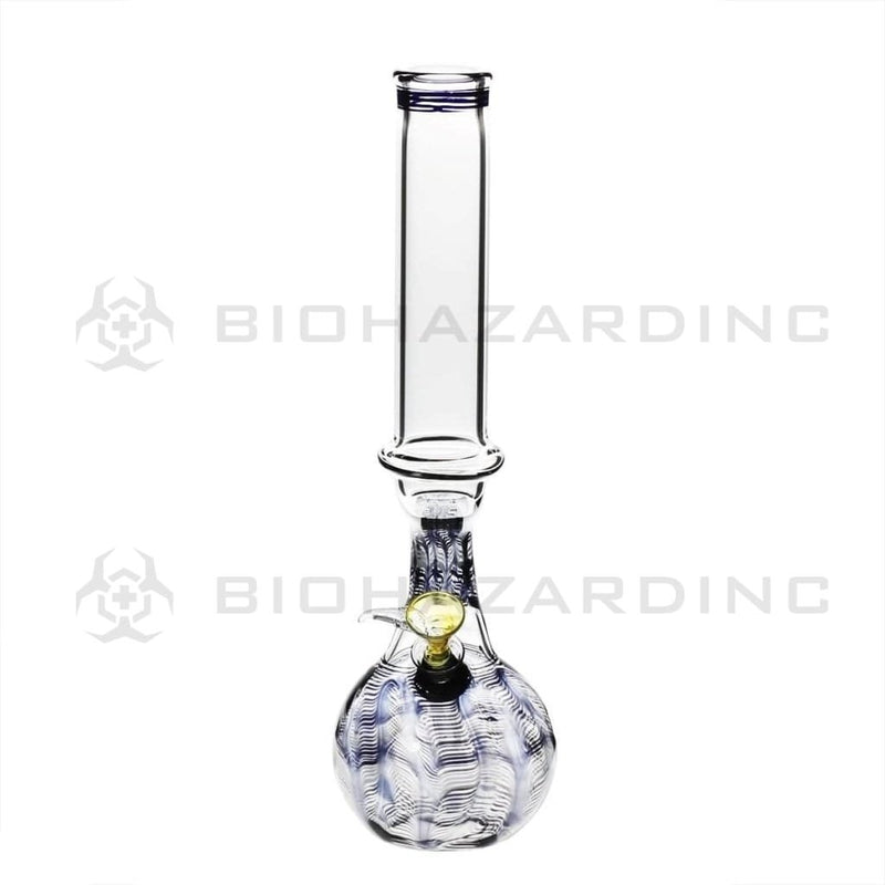 Biohazard Inc Glass Bong 13" 38mm Bend Water Pipe w/ Slide - Black Rake