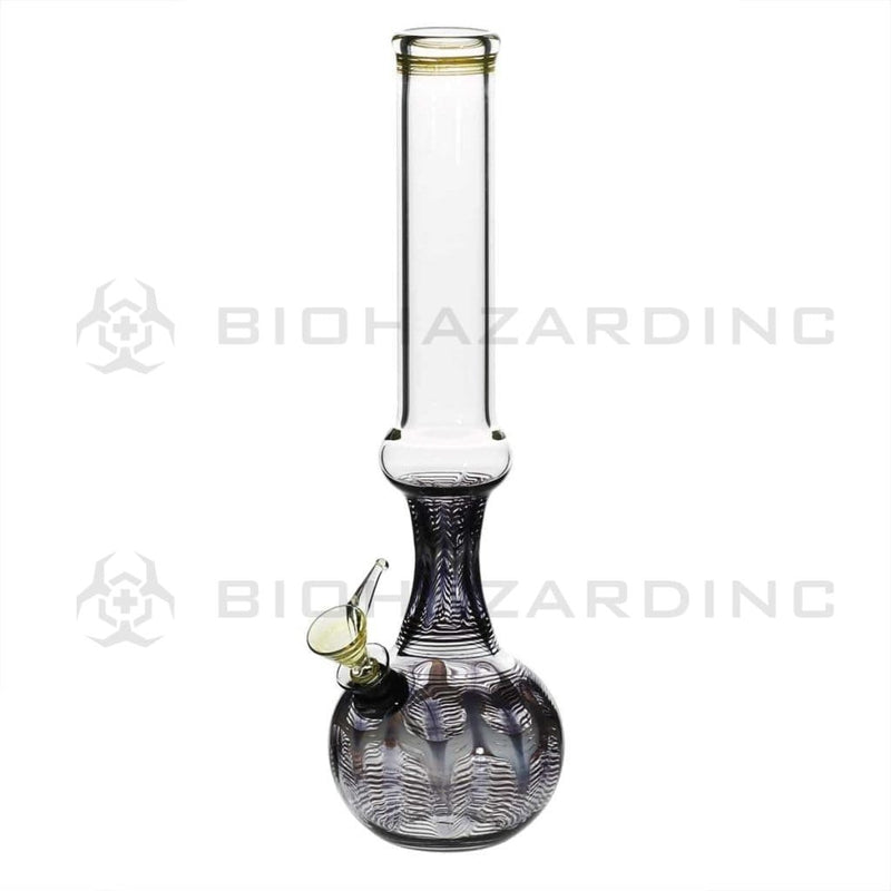 Biohazard Inc Glass Bong 13" 38mm Ring Water Pipe w/ Slide - Black Rake