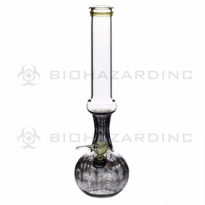 Biohazard Inc Glass Bong 13" 38mm Ring Water Pipe w/ Slide - Black Rake