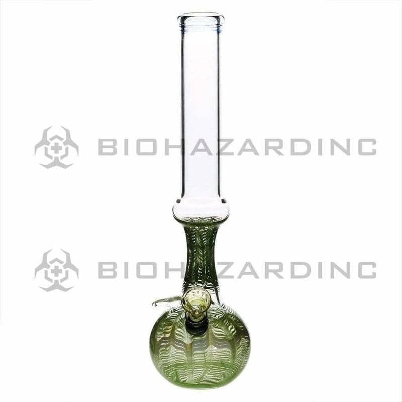 Biohazard Inc Glass Bong 13" 38mm Ring Water Pipe w/ Slide - Green Rake