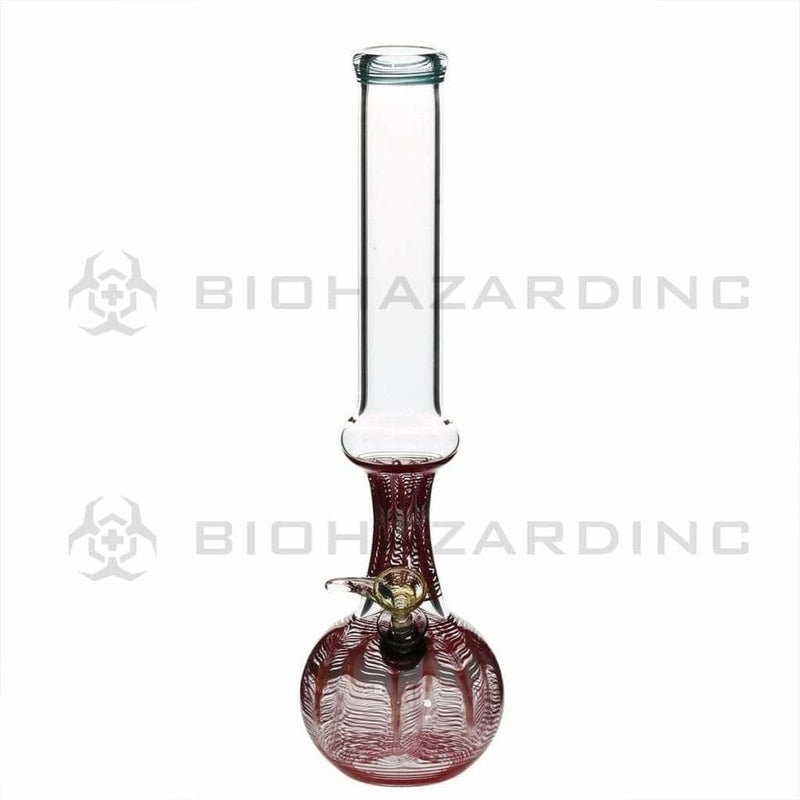 Biohazard Inc Glass Bong 13" 38mm Ring Water Pipe w/ Slide - Red Rake