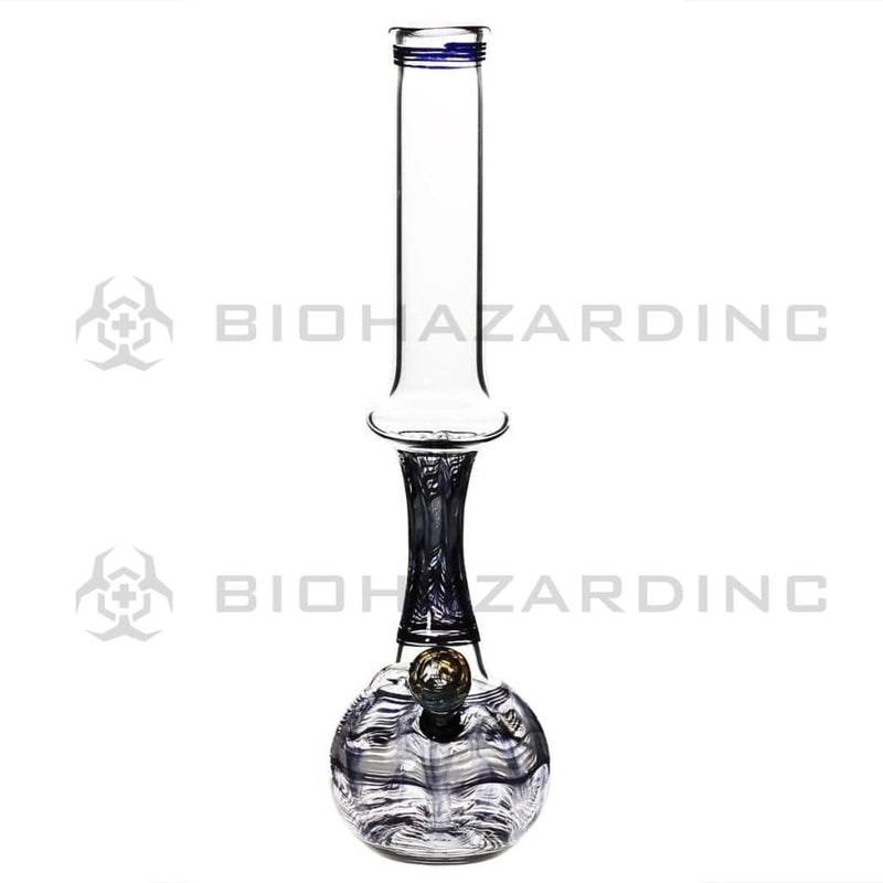 Biohazard Inc Glass Bong 13" 44mm Ring Water Pipe w/ Slide - Black Rake