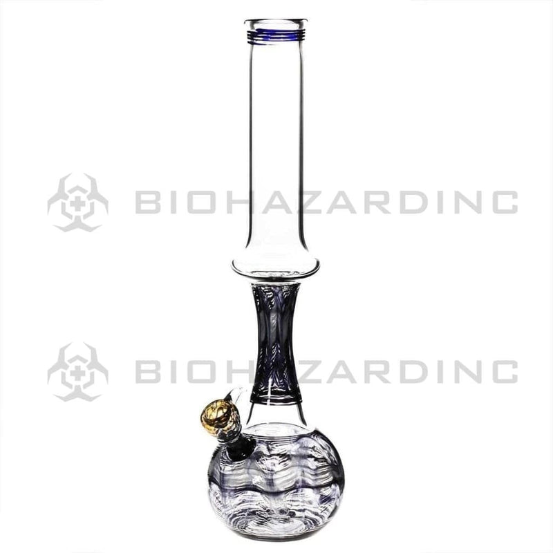 Biohazard Inc Glass Bong 13" 44mm Ring Water Pipe w/ Slide - Black Rake