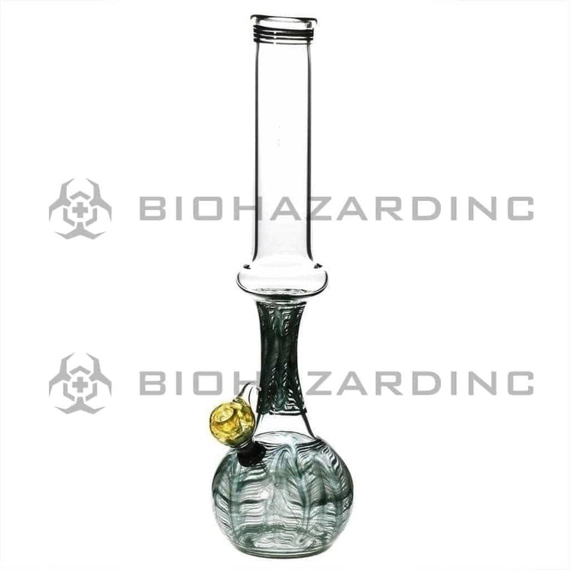 Biohazard Inc Glass Bong 13" 44mm Ring Water Pipe w/ Slide - Green Rake