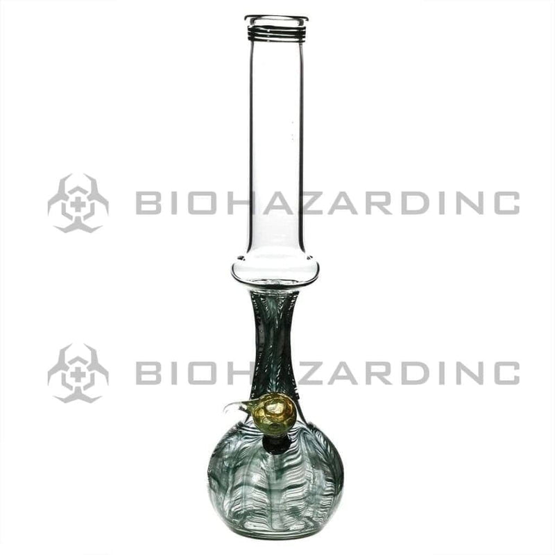 Biohazard Inc Glass Bong 13" 44mm Ring Water Pipe w/ Slide - Green Rake