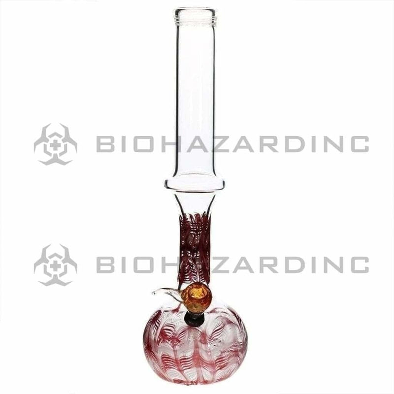 Biohazard Inc Glass Bong 13" 44mm Ring Water Pipe w/ Slide - Red Rake