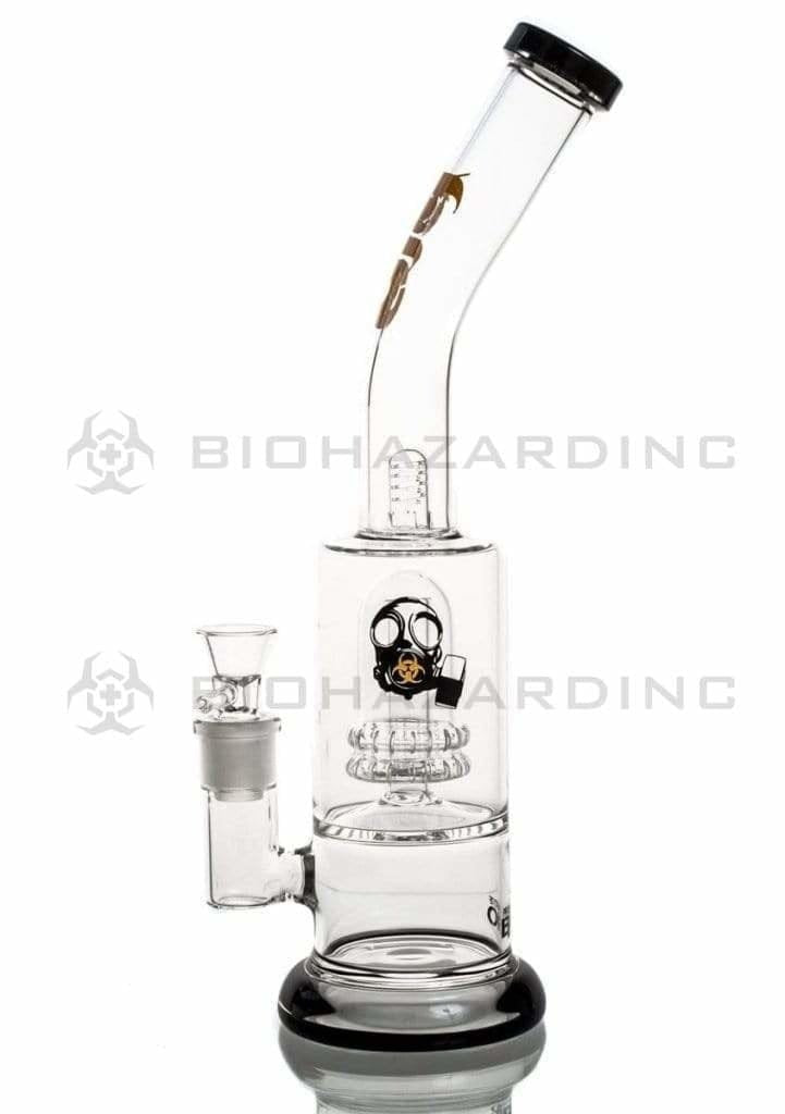 Bio Glass Glass Bong 13" BIO Twin Showerhead Water Pipe - Black