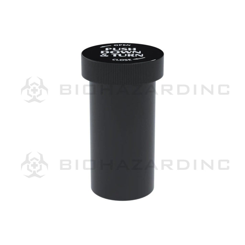 Biohazard Inc Push & Turn Vial 13 Dram - Push & Turn CR Cap Vial Black - 310 Count