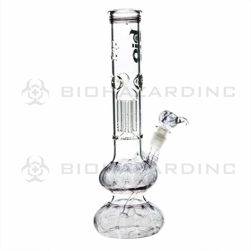 Bio Glass Glass Bong 14" BIO Double Bubble Water Pipe - Black Rake