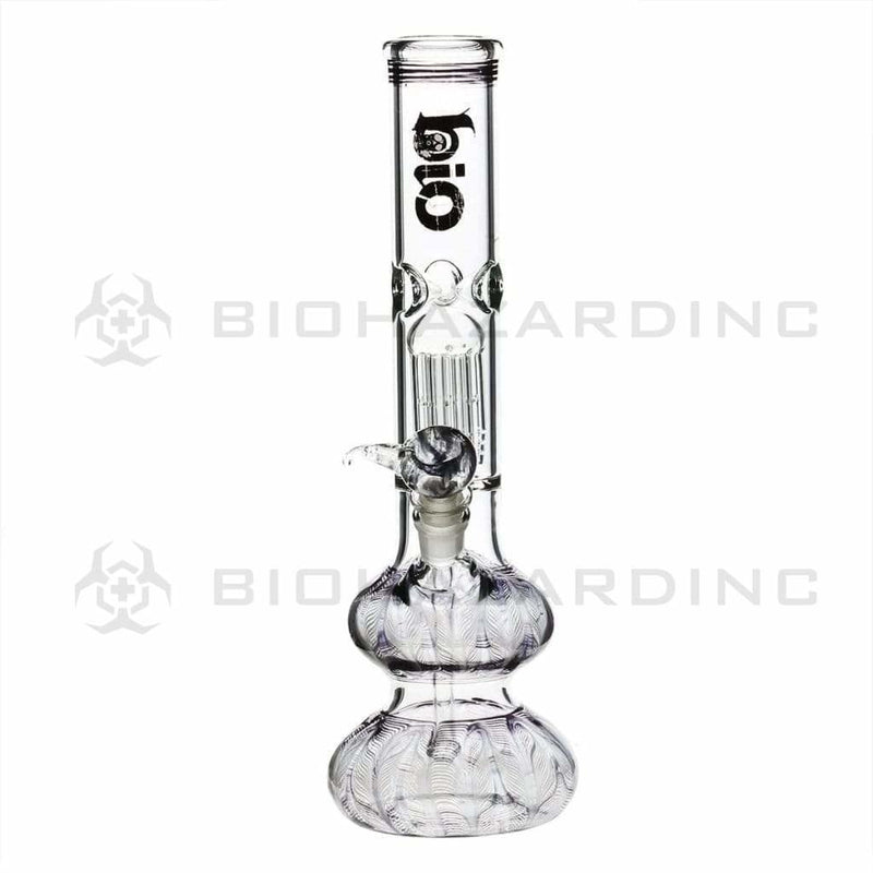 Bio Glass Glass Bong 14" BIO Double Bubble Water Pipe - Black Rake