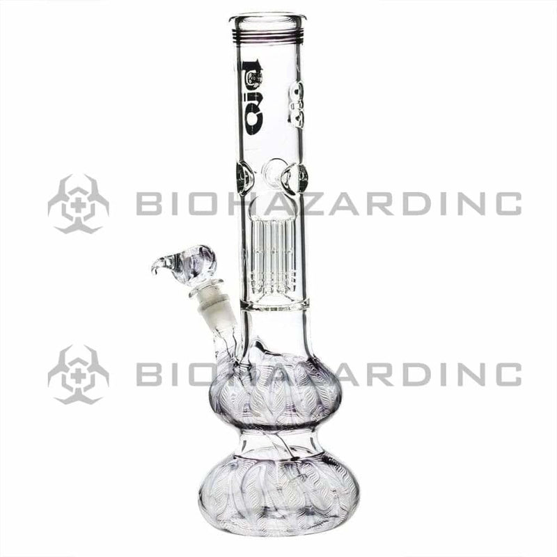 Bio Glass Glass Bong 14" BIO Double Bubble Water Pipe - Black Rake