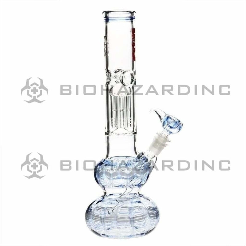 Bio Glass Glass Bong 14" BIO Double Bubble Water Pipe - Blue Rake