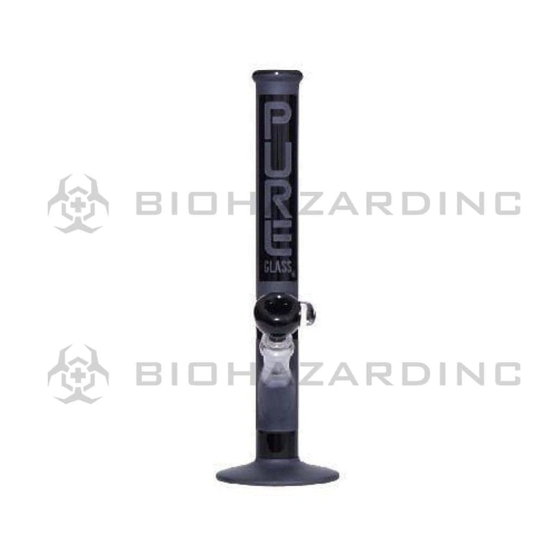 Biohazard Inc Glass Bong 14" PURE Classic Straight Bong - Black Frost