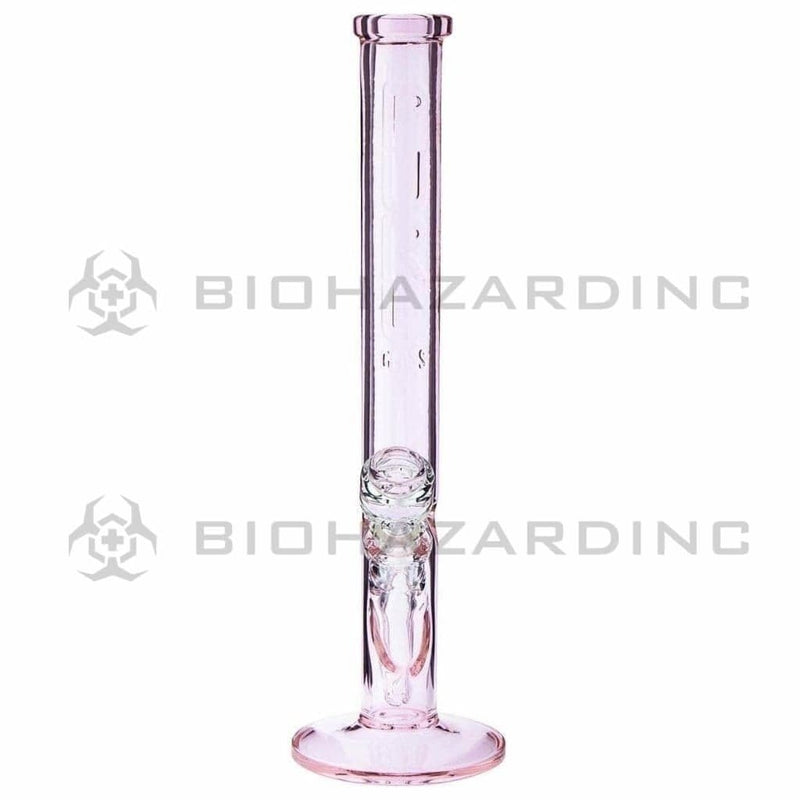 Biohazard Inc Glass Bong 14" PURE Glass 3D Emboss 38mm x 4mm Pink Straight Waterpipe