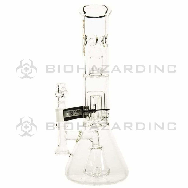 Roor Glass Bong 14" ROOR 50mm x 5mm Stemless Fixed Barrel Beaker - Orange Logo