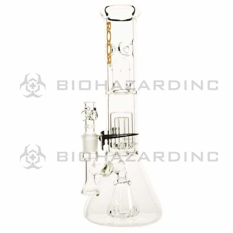 Roor Glass Bong 14" ROOR 50mm x 5mm Stemless Fixed Barrel Beaker - Orange Logo