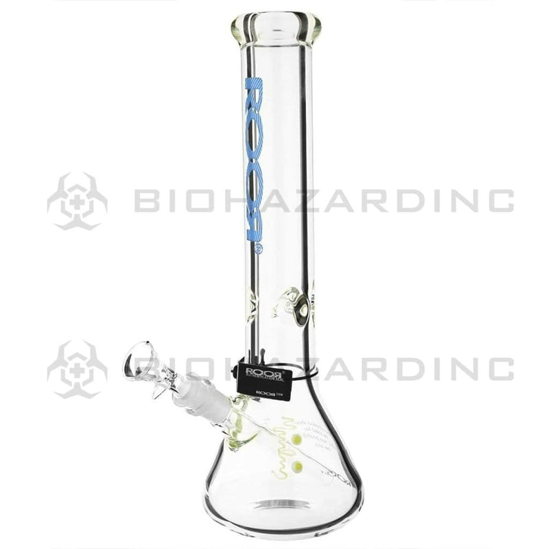 Roor Glass Bong 14" ROOR 50mm x 9mm Beaker Waterpipe - Too Blue Logo