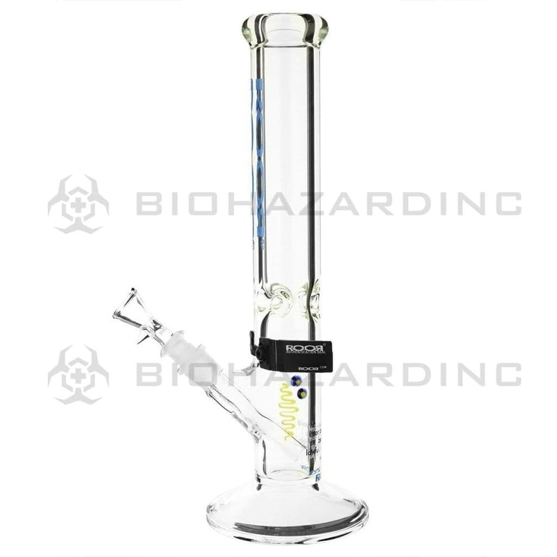 Roor Glass Bong 14" ROOR 50mm x 9mm Straight Waterpipe - Blue Striped Logo