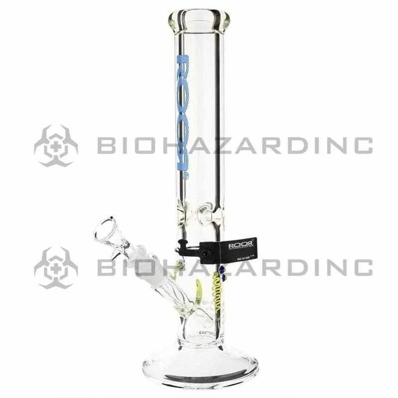 Roor Glass Bong 14" ROOR 50mm x 9mm Straight Waterpipe - Blue Striped Logo