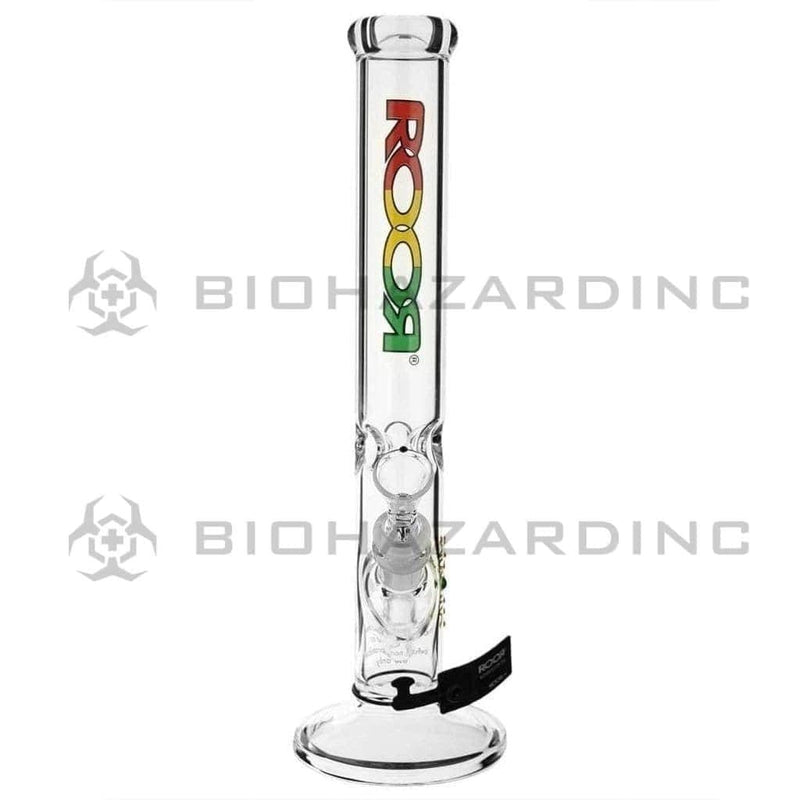 Roor Glass Bong 14" ROOR Classic Straight Waterpipe - Rasta Logo - 45mm x 5mm