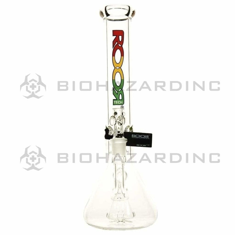 Roor Glass Bong 14" ROOR Shower Mini Fixed Beaker Waterpipe - Rasta Logo - 45mm x 5mm