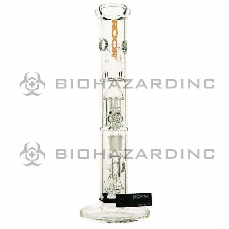 Biohazard Inc Glass Bong 14" ROOR Tech 10 Arm Tree Percolator Straight Waterpipe -Orange logo