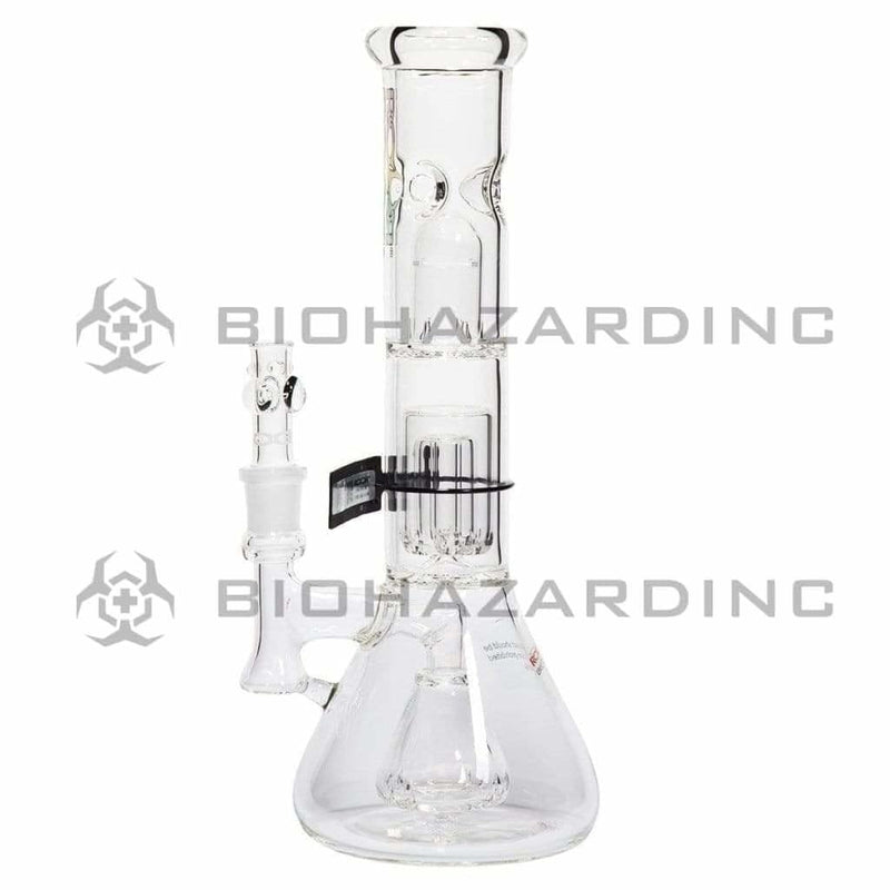 Roor Glass Bong 14" ROOR Tech 50mm Fixed w/ Barrel Beaker Waterpipe - Rasta Logo