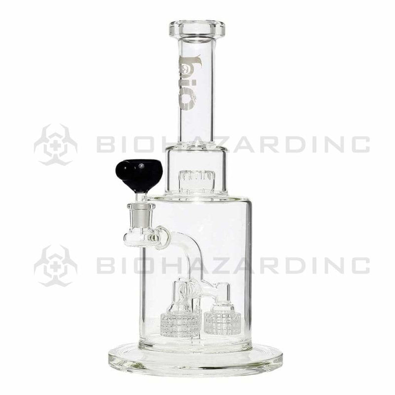 Bio Glass Glass Bong 14" Triple Grid Percolator Stemless Waterpipe - White