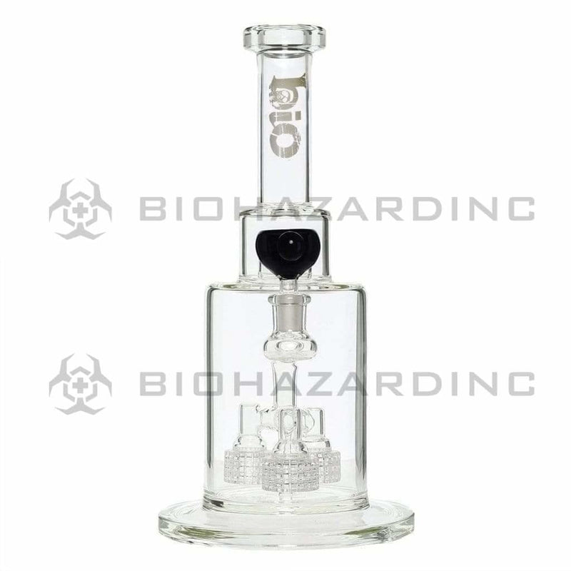 Bio Glass Glass Bong 14" Triple Grid Percolator Stemless Waterpipe - White