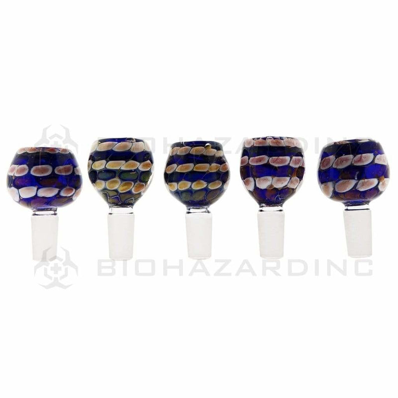 Biohazard Inc 14mm Bowl 14mm Blue Marble Pattern Bowl - 5 Pack