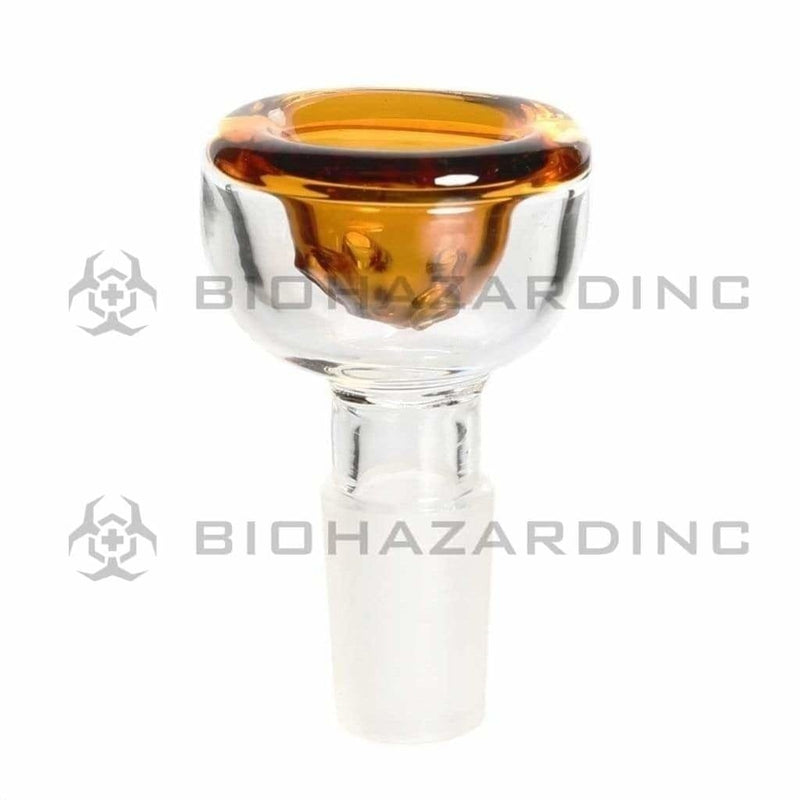 Biohazard Inc 14mm Bowl 14MM BOWL 5 HOLE AMBER TRIM