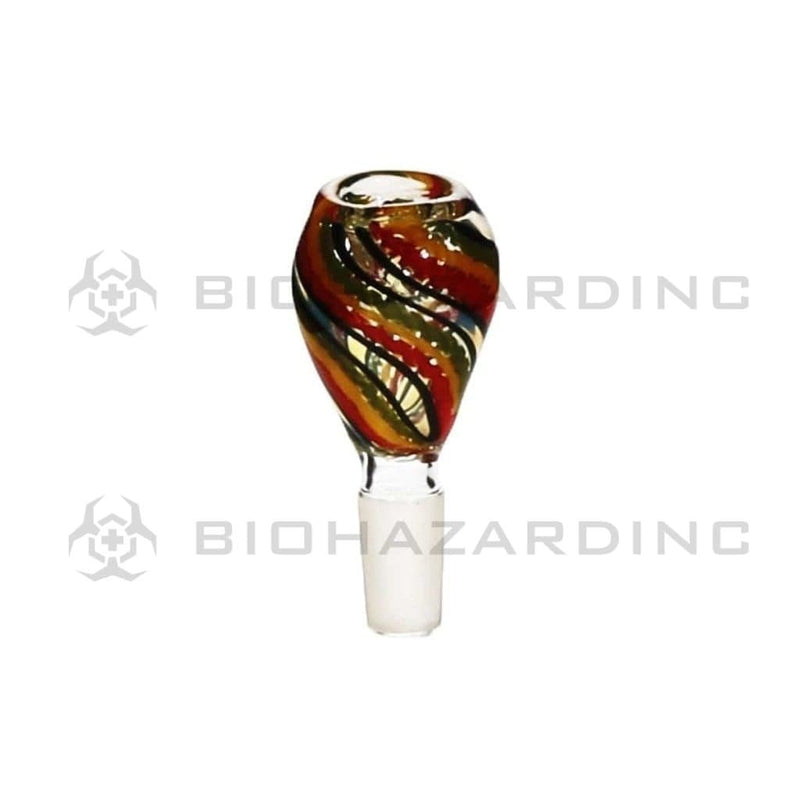 Biohazard Inc 14mm Bowl 14mm Full Rasta Swirl Male 14mm Bowl