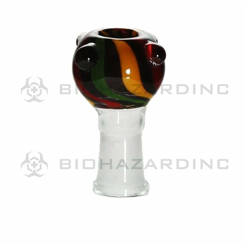 Biohazard Inc 14mm Bowl 14mm Heavy Female Bowl with Marbles - Candy Cane