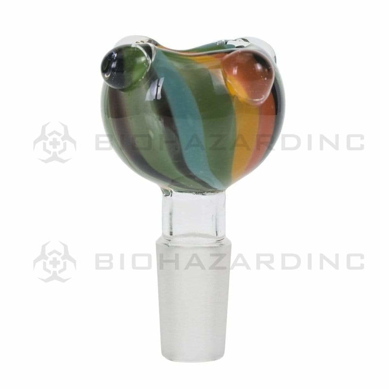 Biohazard Inc 14mm Bowl 14mm Heavy Male Bowl with Marbles - Candy Cane