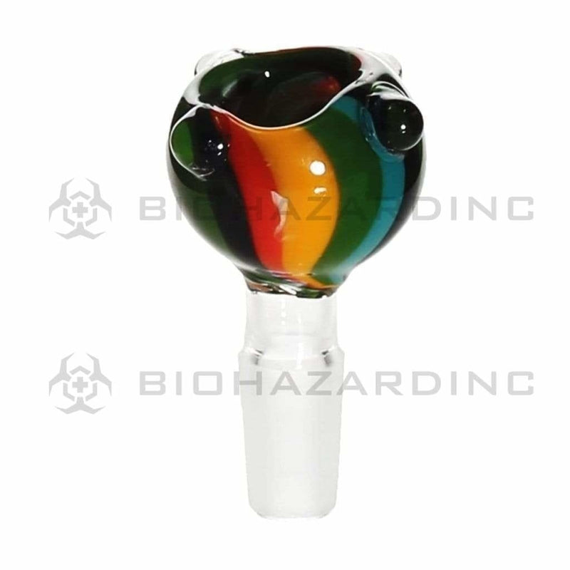 Biohazard Inc 14mm Bowl 14mm Heavy Male Bowl with Marbles - Candy Cane