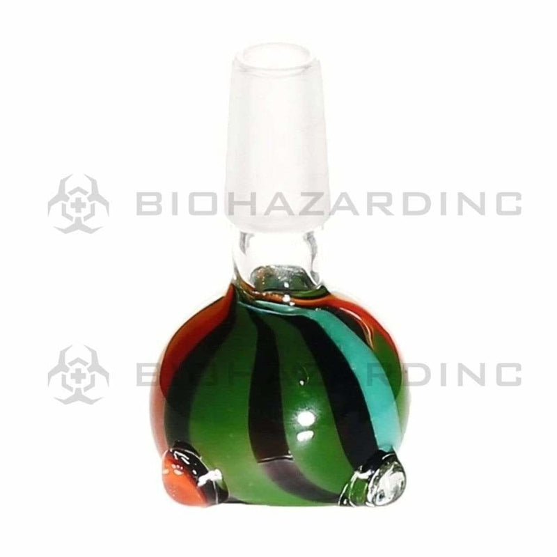 Biohazard Inc 14mm Bowl 14mm Heavy Male Bowl with Marbles - Candy Cane