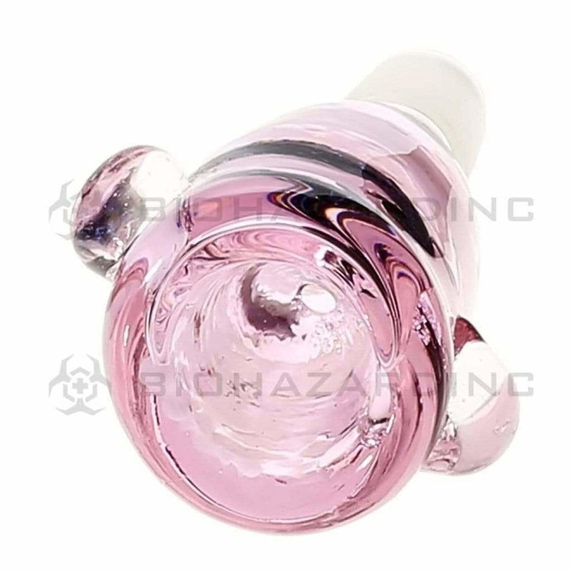 Biohazard Inc 14mm Bowl 14mm Pink w/ Dichro Swirl Bowl