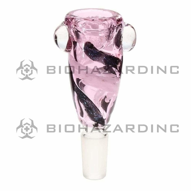 Biohazard Inc 14mm Bowl 14mm Pink w/ Dichro Swirl Bowl