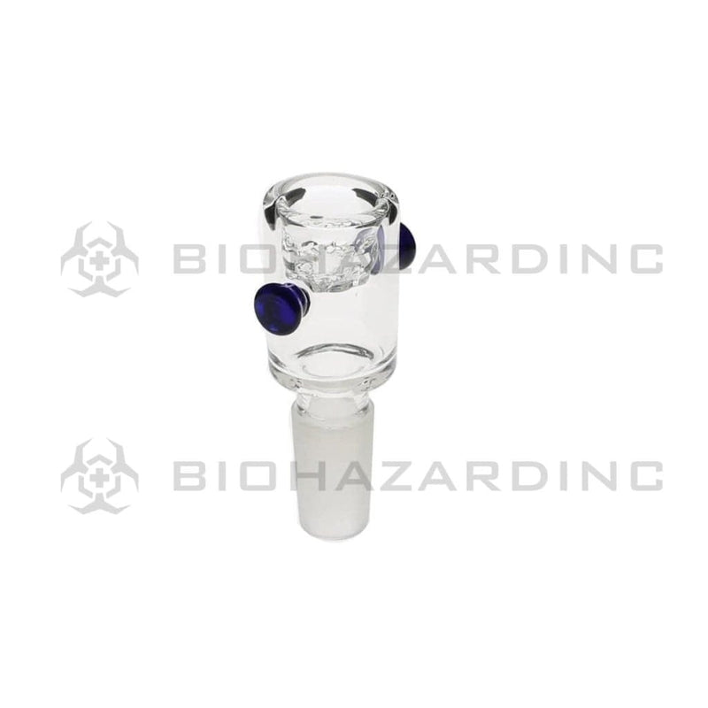 Biohazard Inc 14mm Bowl 14mm Screen Bowl -  Blue Handles