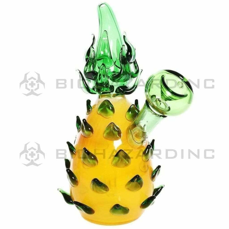 Biohazard Inc Novelty Bong 14MM Spikey Pineapple Yellow/Green Water Pipe